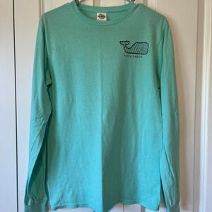 Folly Beach SC Beach long sleeve whale logo T-Shirt‎  Adult Small